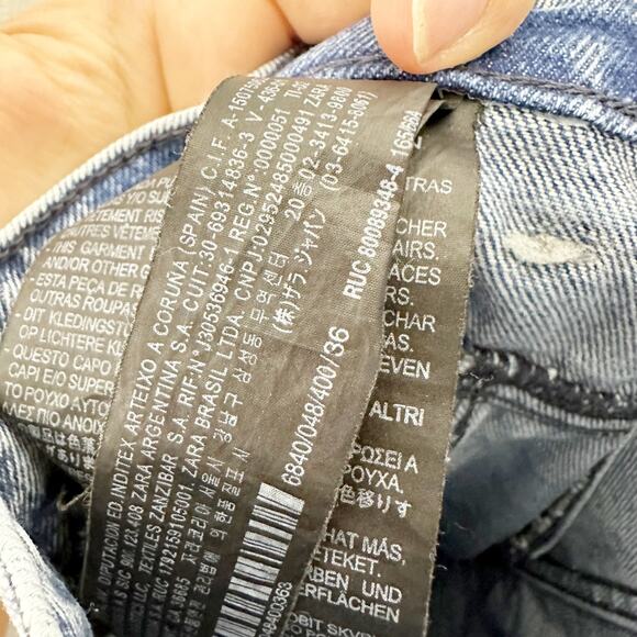 Zara Women's Jeans Seam Yoke Tapered Leg sz 4 - Picture 6 of 9